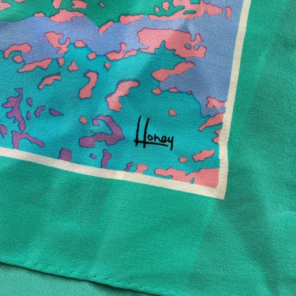 Honey Silk Scarf 80s Abstract